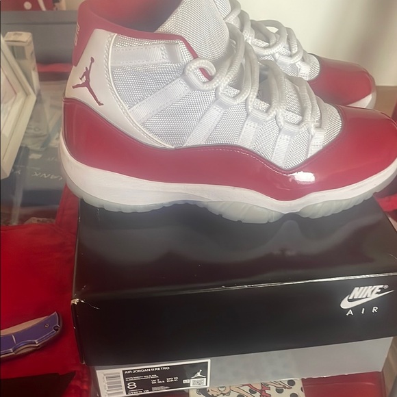 Men’s Red and White Sneakers - Picture 7 of 17